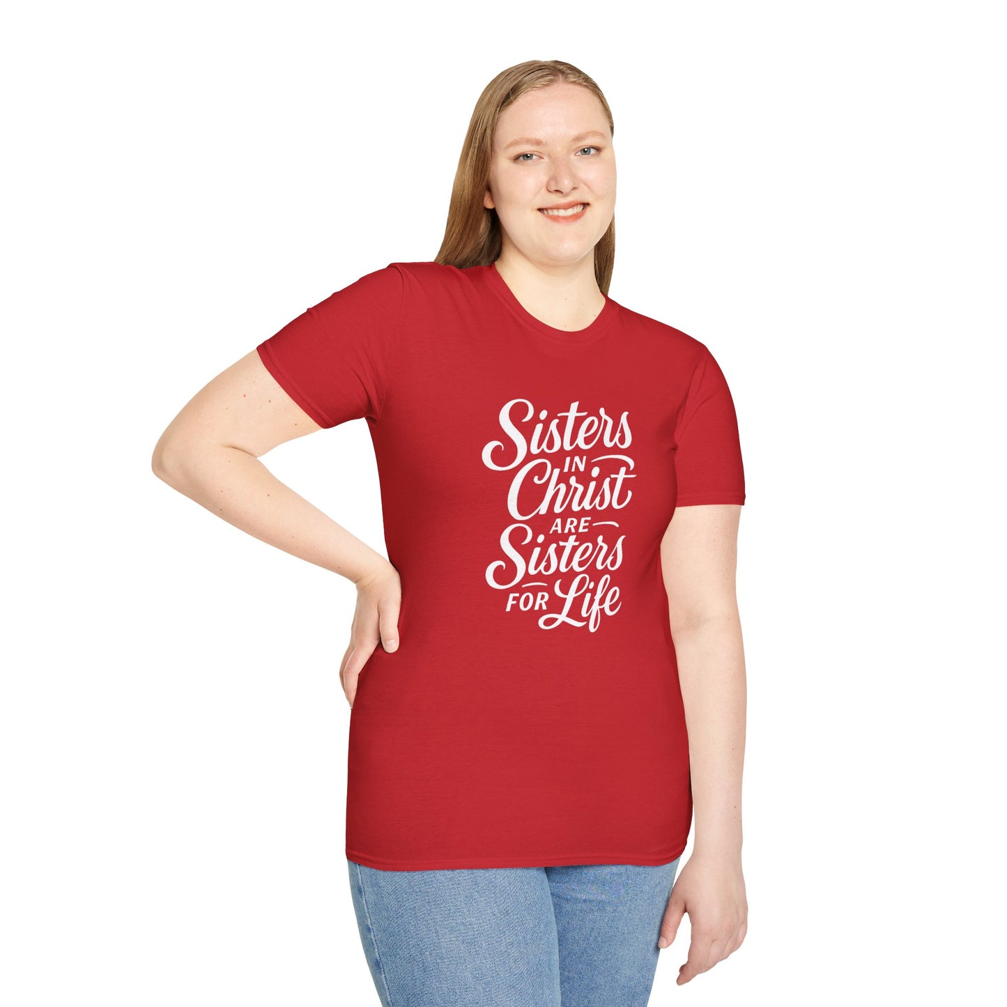 Sisters in Christ T-Shirt, Christian Apparel, Faith-Based Gift, Unisex Softstyle Tee, Sisterhood Celebration Top