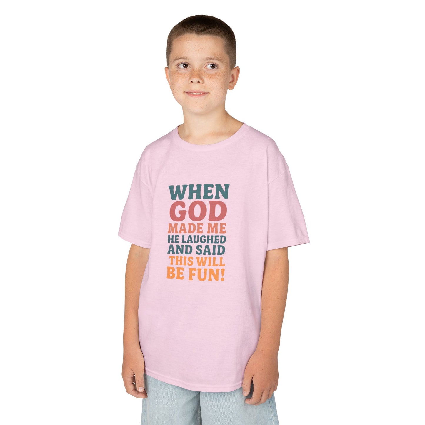 God Laughed Kids Tee, Fun Kids T-Shirt, Inspirational Quote Shirt, Birthday Gift, Faith-Based Apparel