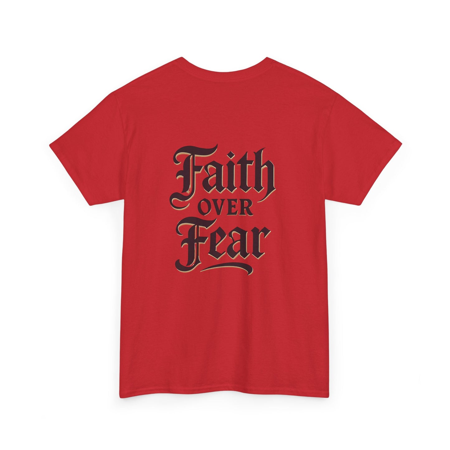 Faith Over Fear Unisex Heavy Cotton Tee | Inspirational Apparel, Motivational Shirt, Everyday Wear, Gift for Him/Her, Casual Tee