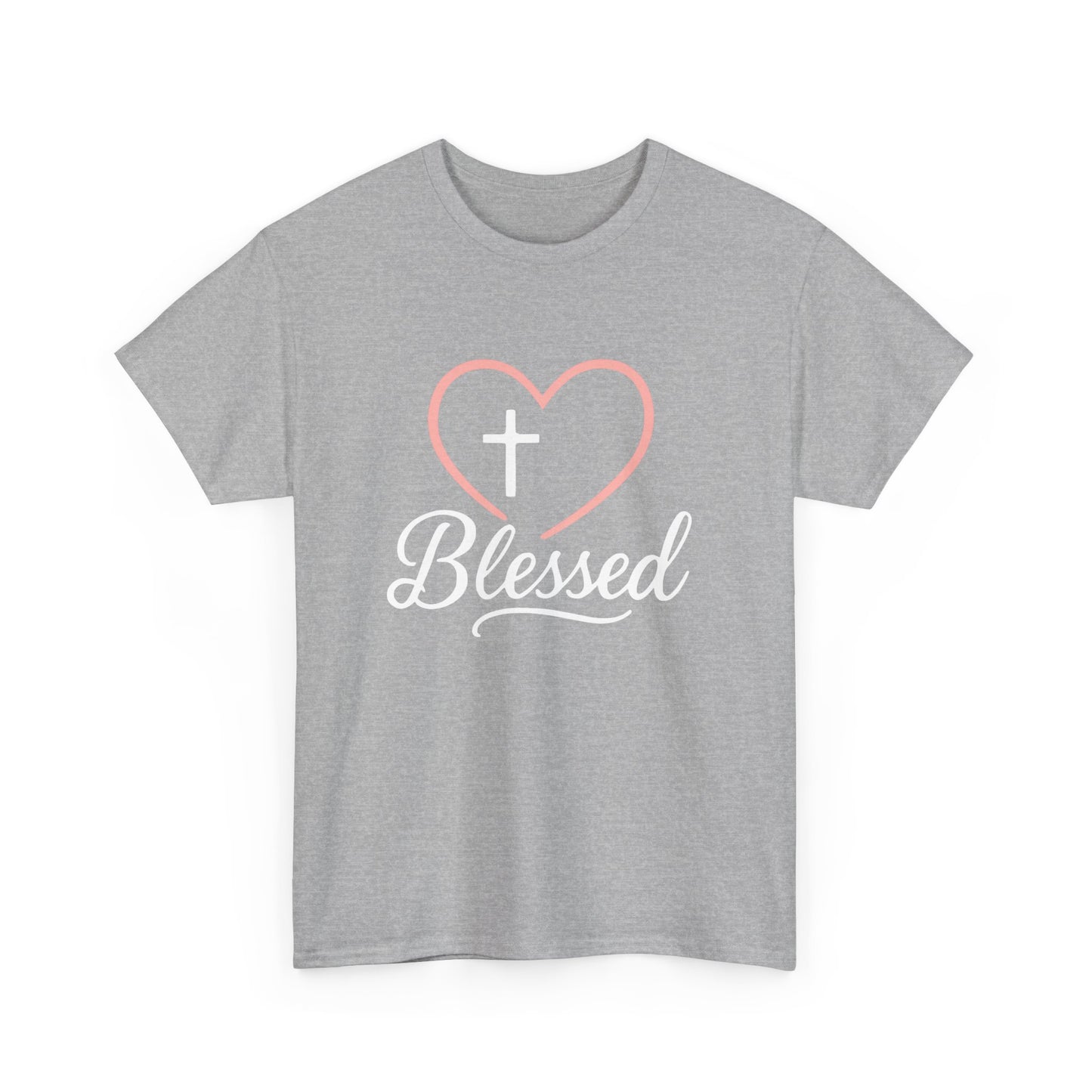 Blessed Unisex Heavy Cotton Tee - Faith T-Shirt, Christian Apparel, Gift for Her, Inspirational Shirt, Everyday Wear