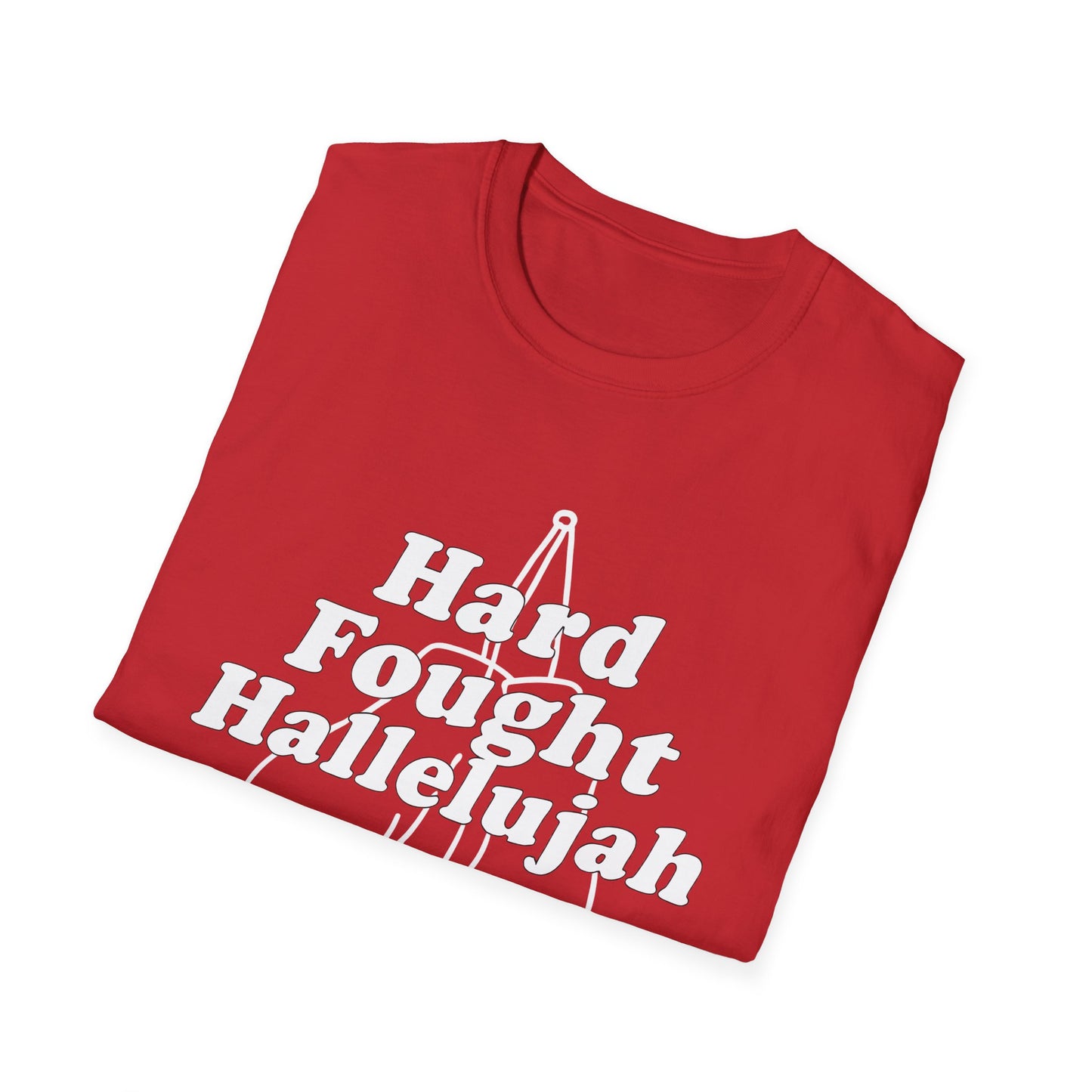 Hard Fought Hallelujah T-Shirt, Funny Graphic Tee, Unisex Casual Wear, Gift for Boxers, Sporty Style, Motivational Shirt