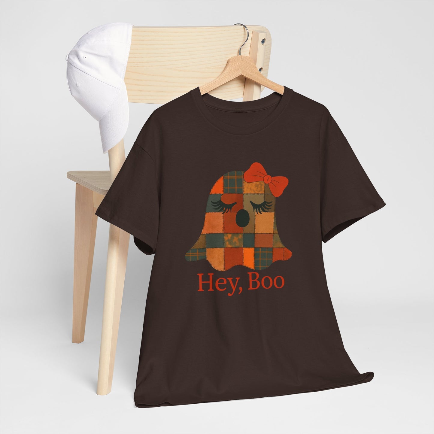 Hey Boo Halloween Tee, Unisex Cotton Shirt for Ghost Lovers, Spooky Apparel, Cute Halloween Gift, Trick or Treat Shirt