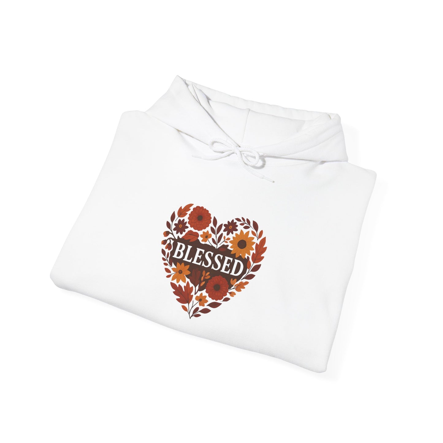 Blessed Floral Heart Hoodie - Cozy Unisex Sweatshirt for Gratitude, Perfect for Gifts, Holidays, or Everyday Wear