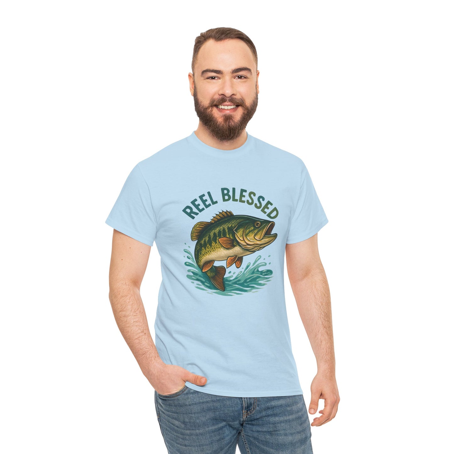 Reel Blessed Fishing Tee, Unisex Cotton Shirt, Perfect Gift for Anglers, Ideal for Fishing Trips, Casual Wear, Outdoor Adventures
