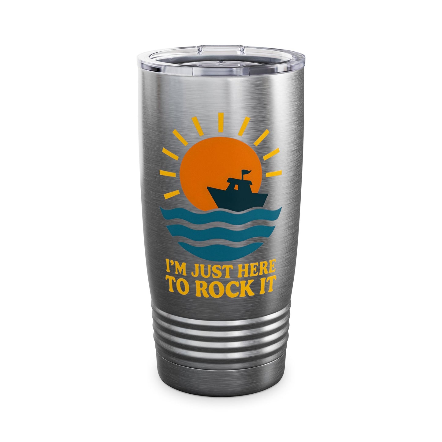 Beach Vibe Tumbler | I'm Just Here to Rock It | Insulated Drinkware | Summer Gift | Boating Cup | Travel Mug