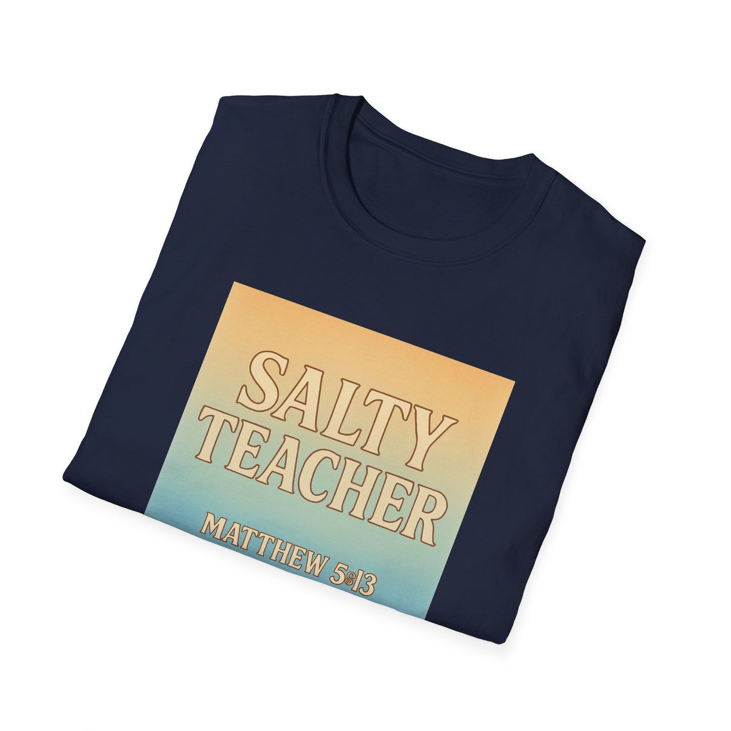 Salty Teacher Graphic Tee, Unisex Softstyle T-Shirt for Educators, Teacher Appreciation Gift, Coastal Vibe Shirt, Inspirational Apparel