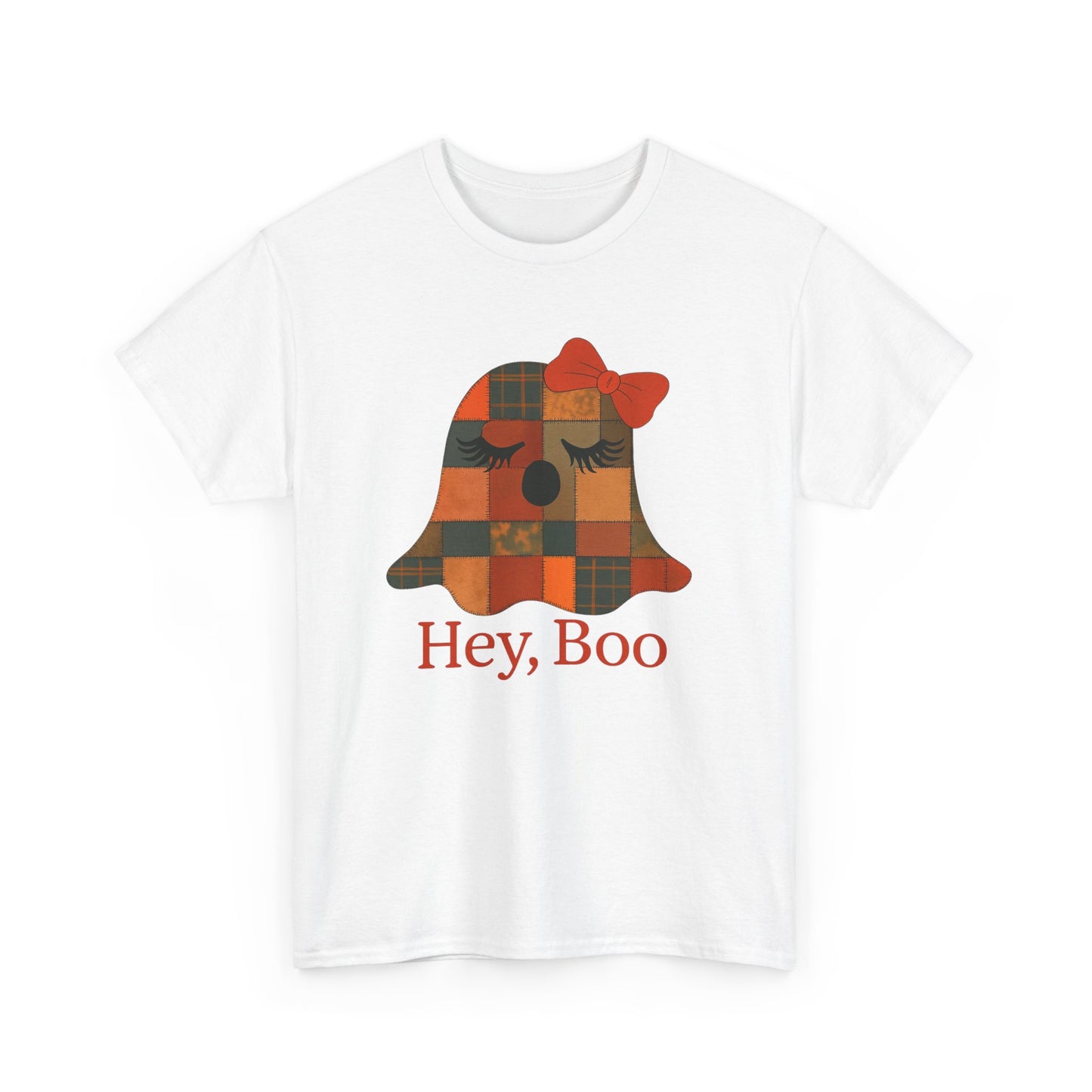Hey Boo Halloween Tee, Unisex Cotton Shirt for Ghost Lovers, Spooky Apparel, Cute Halloween Gift, Trick or Treat Shirt