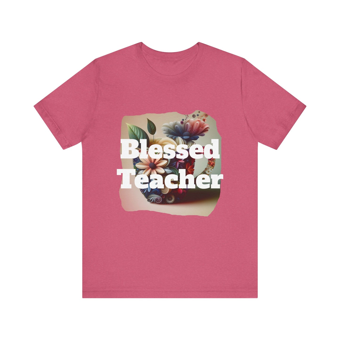 Blessed Teacher Tee - Unisex Jersey Short Sleeve T-Shirt, Gift for Educators, Teacher Appreciation, Floral Design, Everyday Wear