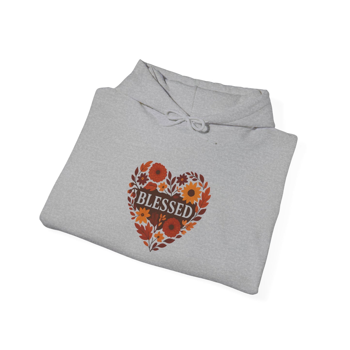 Blessed Floral Heart Hoodie - Cozy Unisex Sweatshirt for Gratitude, Perfect for Gifts, Holidays, or Everyday Wear