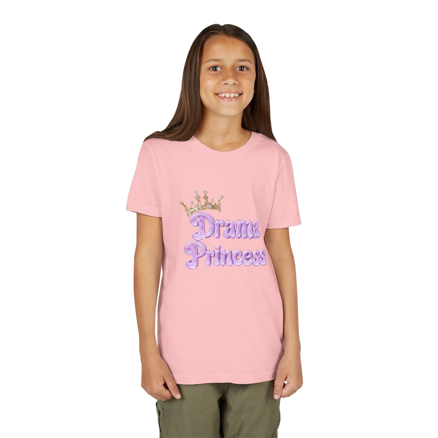 Drama Princess Youth Tee, Cute Kids T-Shirt, Birthday Gift for Girls, Playful Summer Tee, Princess-Themed Apparel