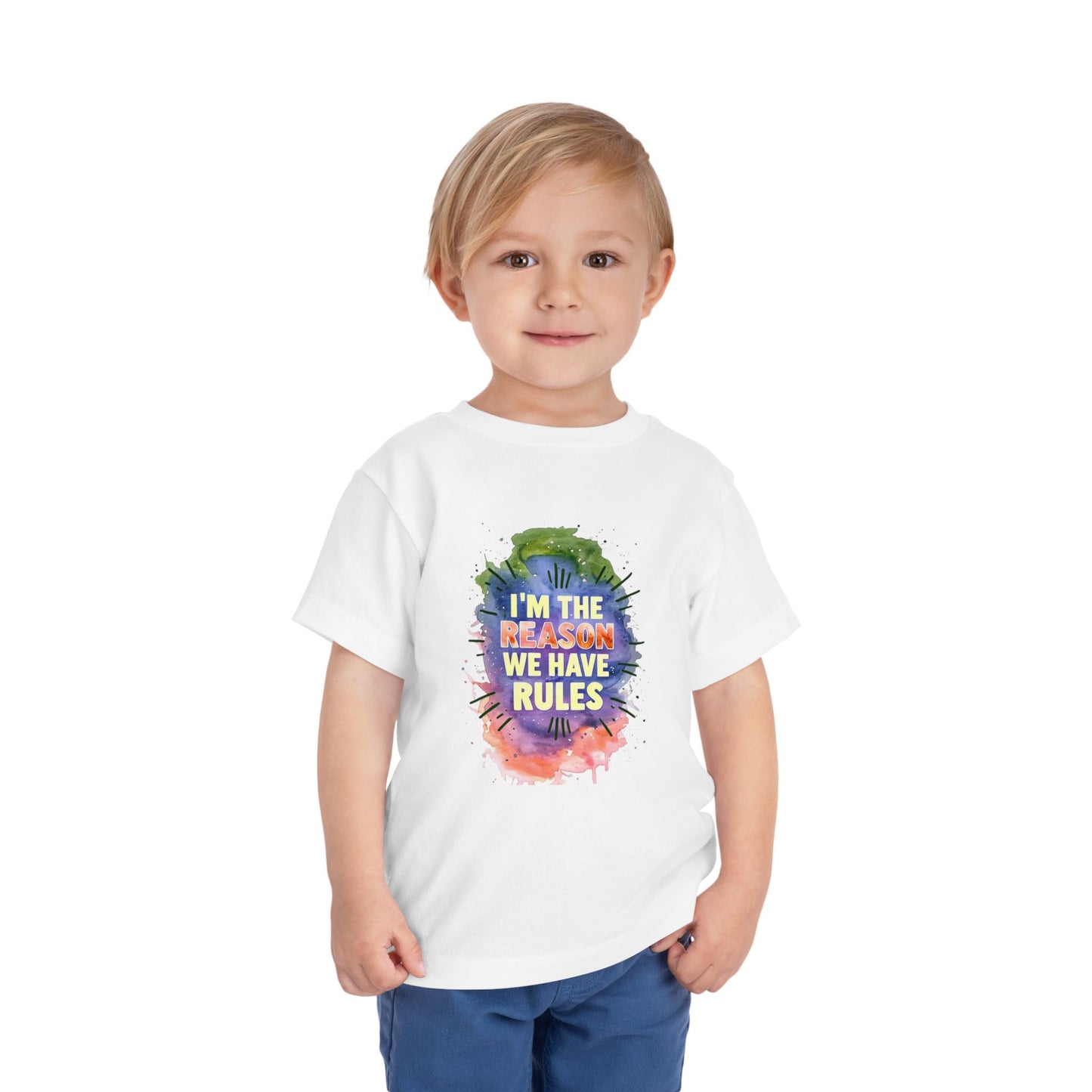 Toddler Short Sleeve Tee - I'm the Reason We Have Rules, Kids T-Shirt, Fun Gift, Playful Apparel, Birthday Outfit, Cute Graphic Tee