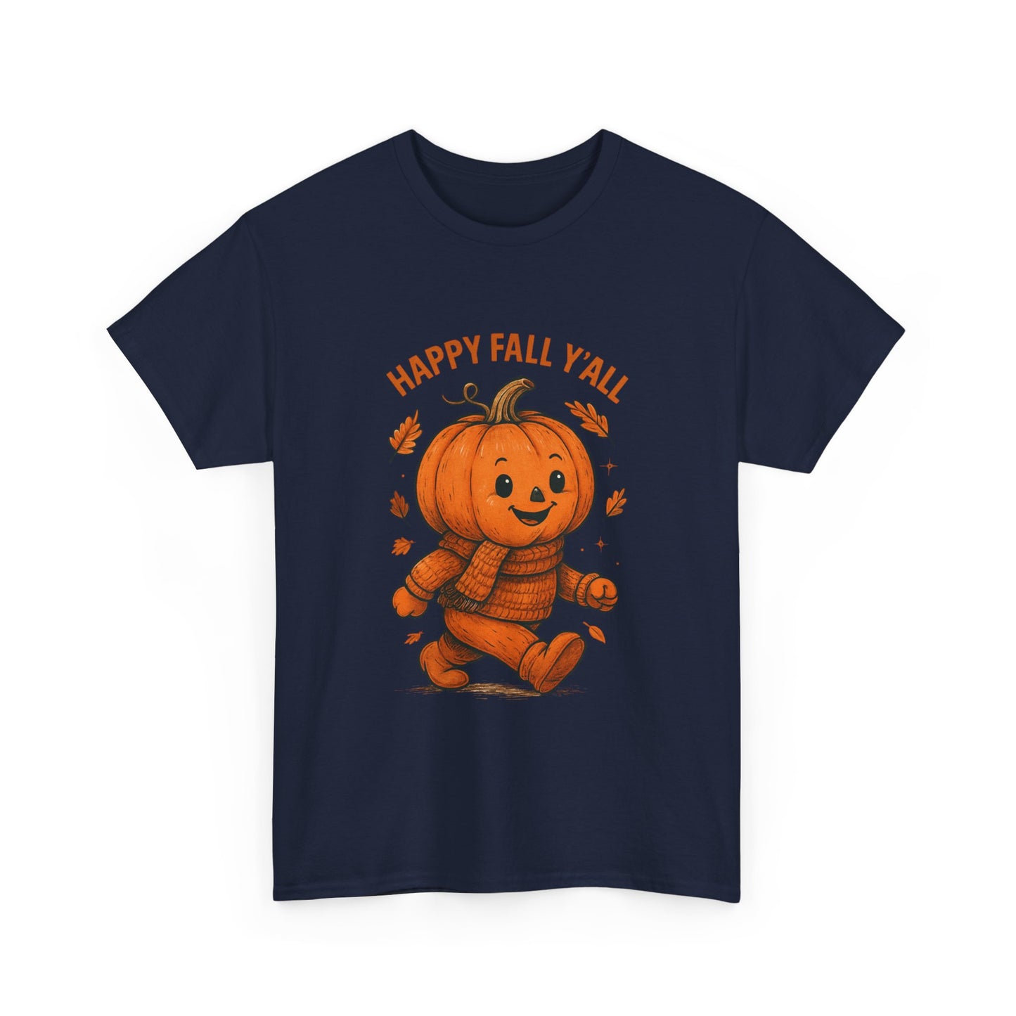 Happy Fall Y'all Unisex Heavy Cotton Tee, Autumn T-Shirt, Pumpkin Graphic Shirt, Cozy Fall Apparel, Halloween Outfit, Harvest Celebration