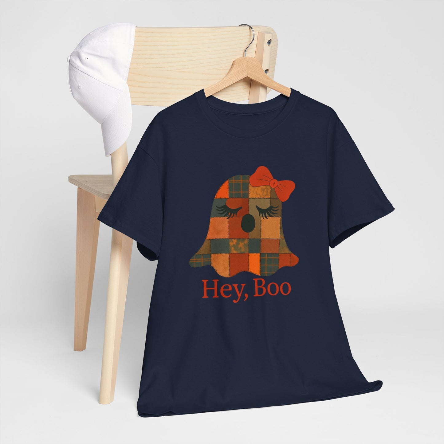 Hey Boo Halloween Tee, Unisex Cotton Shirt for Ghost Lovers, Spooky Apparel, Cute Halloween Gift, Trick or Treat Shirt