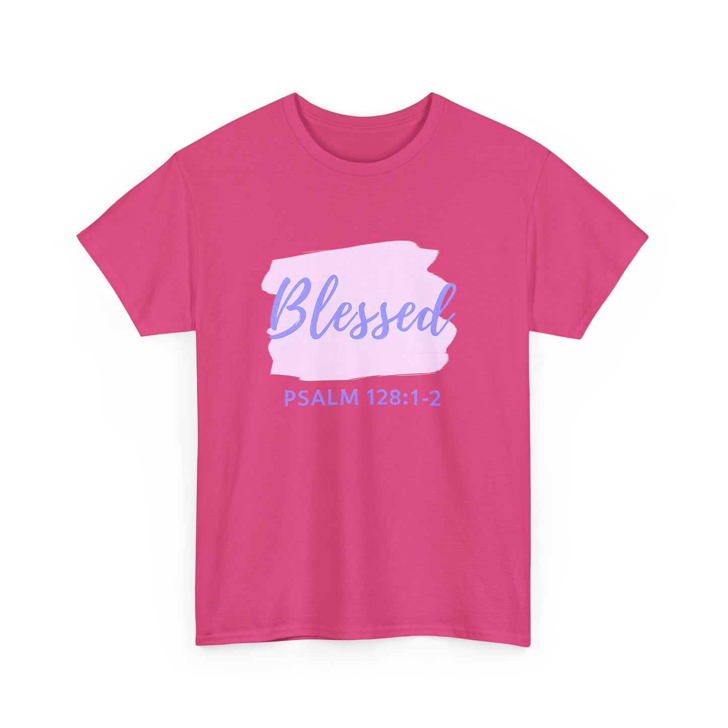 Blessed Unisex Heavy Cotton Tee, Inspirational Shirt, Faith-Focused Apparel, Gift for Religious Occasions, Psalm 128:1-2