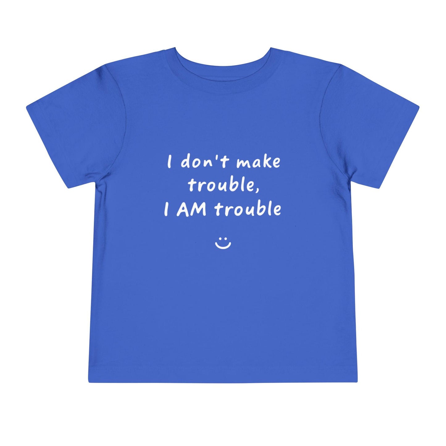 Toddler Trouble Tee - Fun Short Sleeve Shirt, Kids Casual Top, Birthday Gift, Playdate Apparel, Cute Slogan Tee