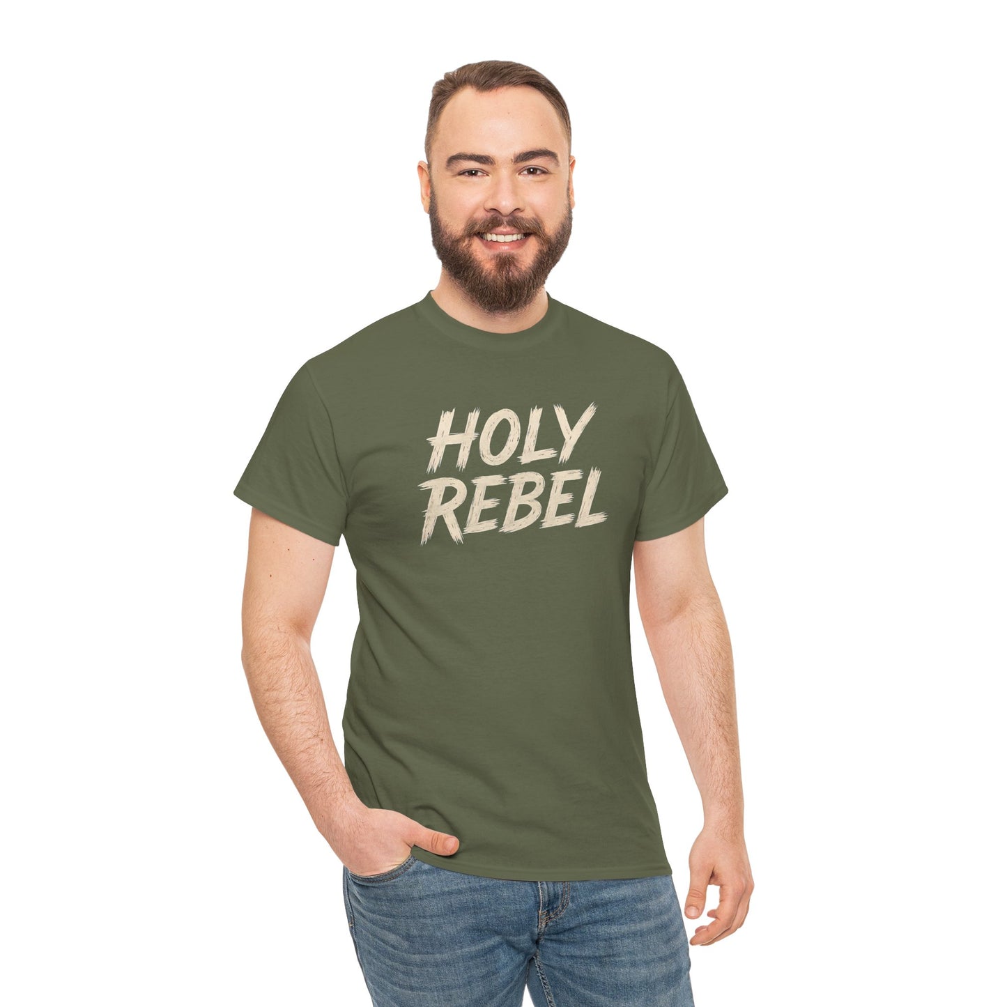 Holy Rebel Unisex Heavy Cotton Tee, Inspirational Christian T-Shirt, Unique Gift for Rebels, Faith-Based Apparel, Motivational Quote [...]