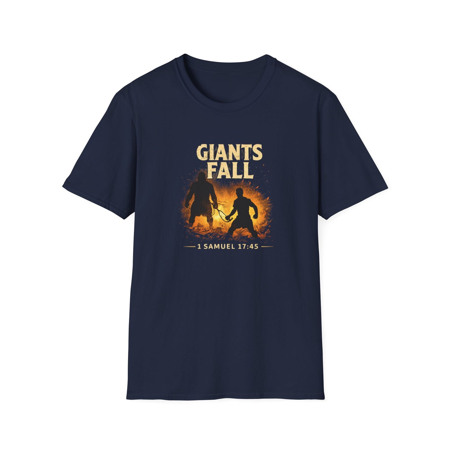 Giants Fall T-Shirt – 1 Samuel 17:45 Christian Faith Tee