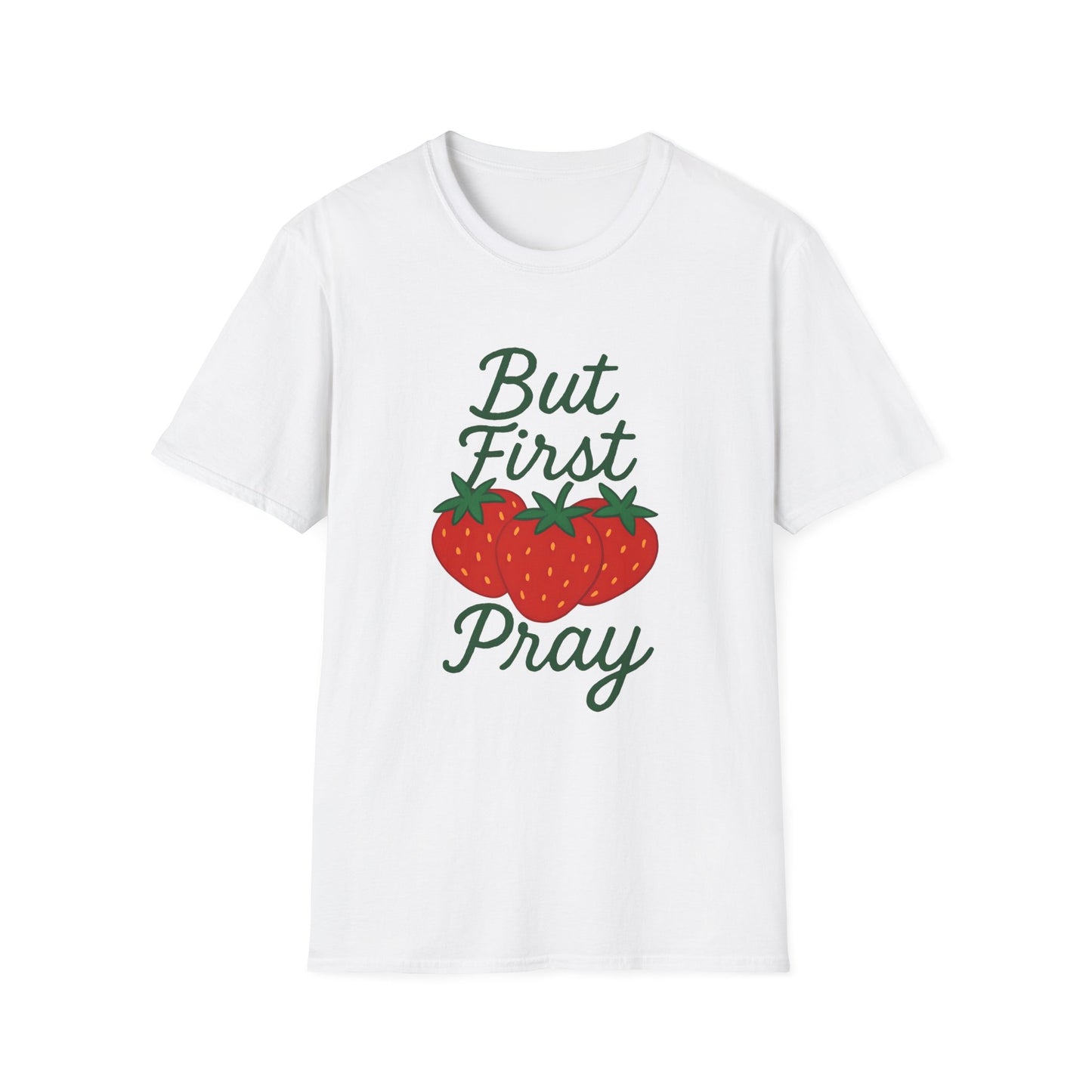 Strawberry Prayer Unisex T-Shirt, Comfortable Tee, Gift for Faith, Casual Wear, Summer Outfit, Church Event Shirt