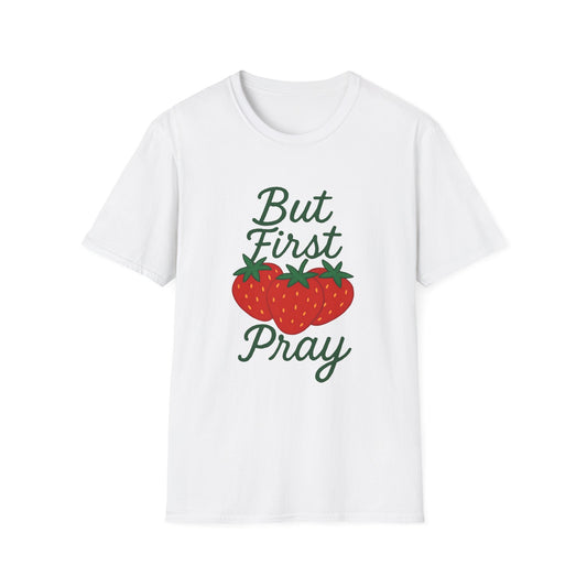 Strawberry Prayer Unisex T-Shirt, Comfortable Tee, Gift for Faith, Casual Wear, Summer Outfit, Church Event Shirt