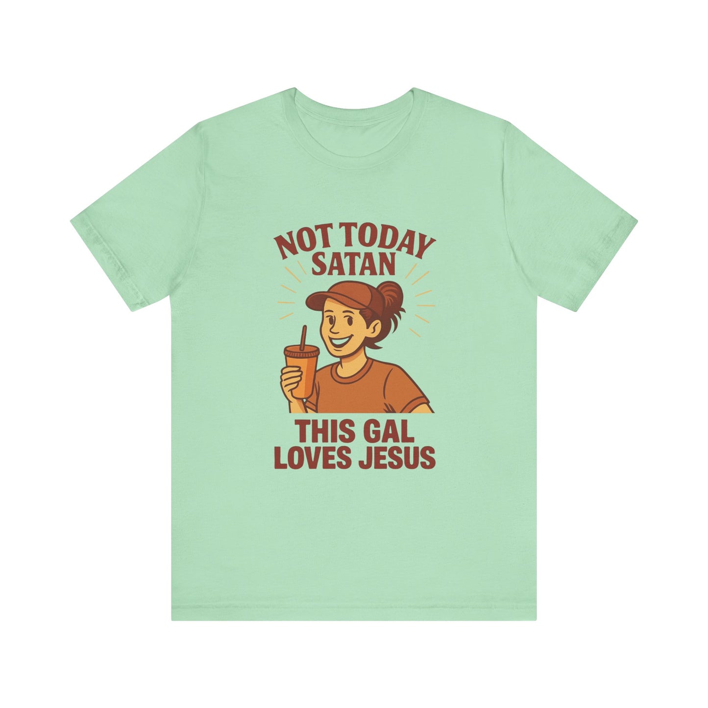 Not Today Satan Unisex Tee, Christian T-Shirt, Motivational Shirt, Gift for Her, Funny Faith Shirt