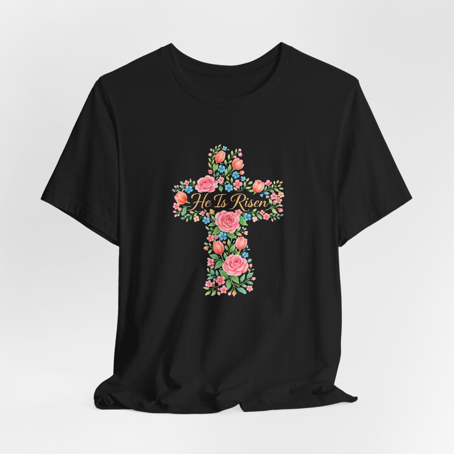 Floral Cross T-Shirt — Vintage Rose Faith Tee