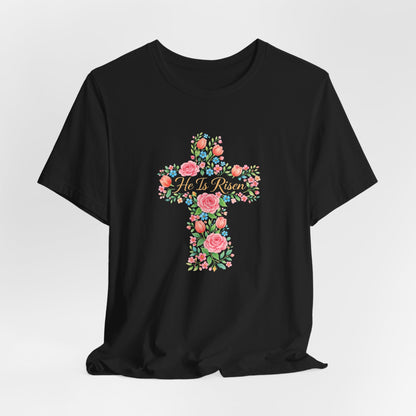 Floral Cross T-Shirt — Vintage Rose Faith Tee
