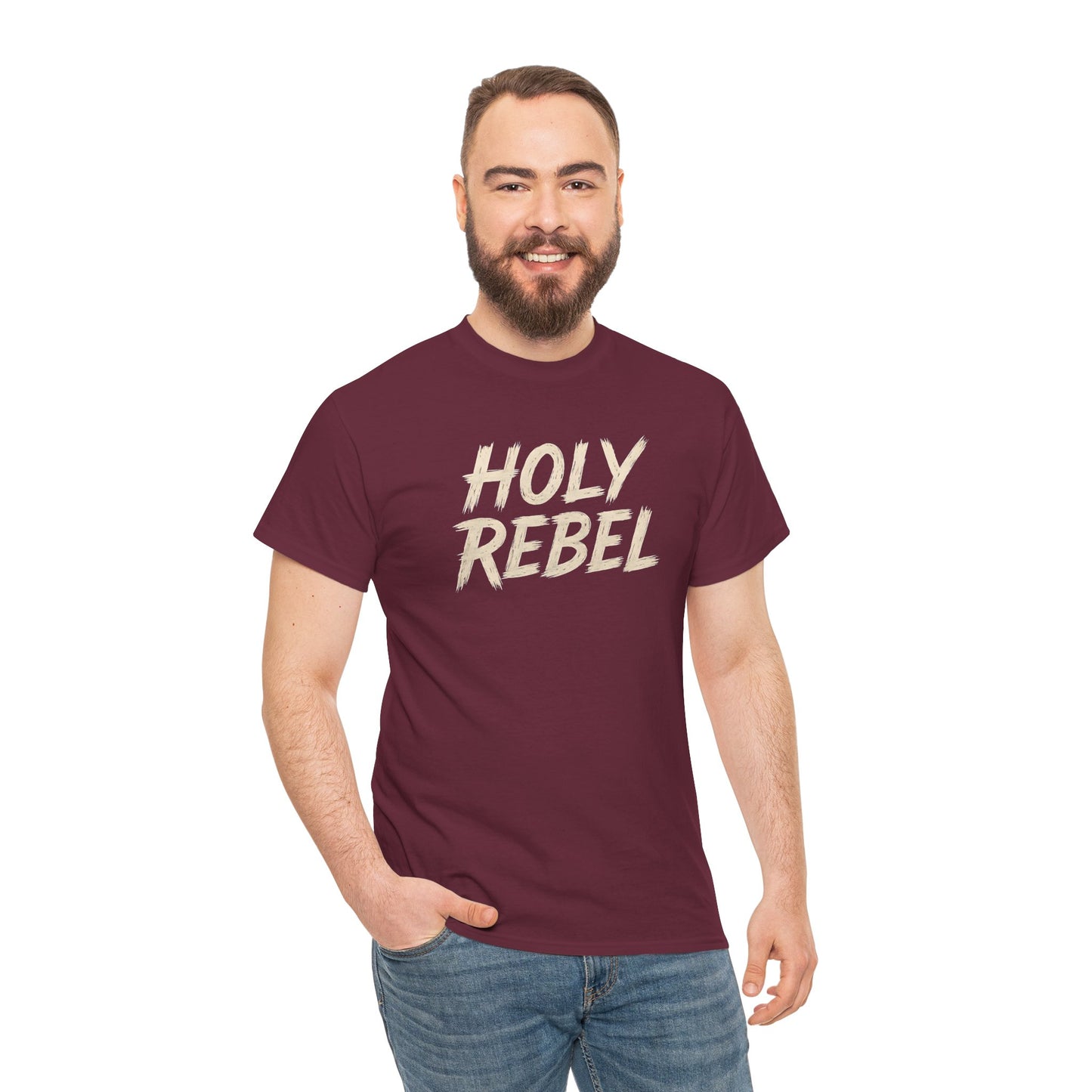 Holy Rebel Unisex Heavy Cotton Tee, Inspirational Christian T-Shirt, Unique Gift for Rebels, Faith-Based Apparel, Motivational Quote [...]