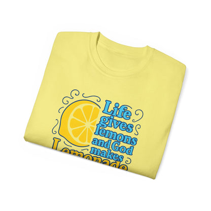 Life Gives Lemons Tee, Positive Quote T-Shirt, Unisex Cotton Shirt, Inspirational Gift, Casual Summer Wear, Lemonade Theme