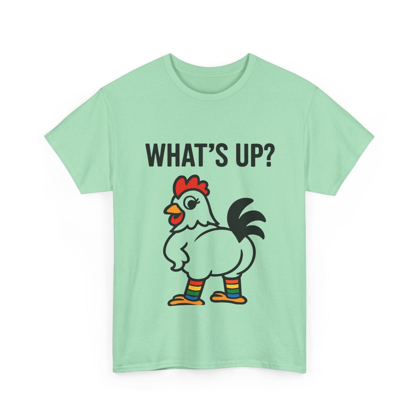 Funny Chicken Graphic Tee, What's Up? Shirt, Cute Animal T-Shirt, Perfect for Gifts, Casual Wear, Humor Apparel