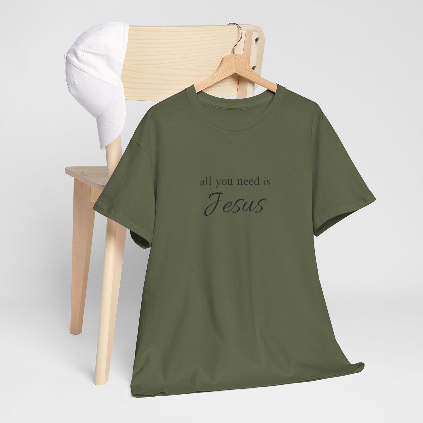 Unisex Heavy Cotton Tee - All You Need is Jesus, Inspirational Shirt, Faith-Based Gift, Christian Apparel, Religious T-Shirt