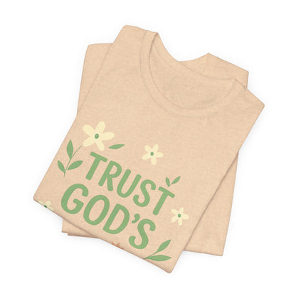 Trust God's Timing Tee, Inspirational Short Sleeve Shirt, Faith-Based Apparel, Gift for Believers, Bible Verse Tee, Everyday Wear