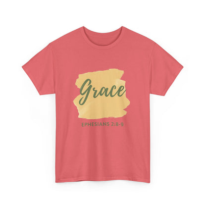 Inspiring Unisex Heavy Cotton Tee - Grace Ephesians 2:8-9, Christian Apparel, Faith-Based Gift, Everyday Wear, Relaxed Fit Tee