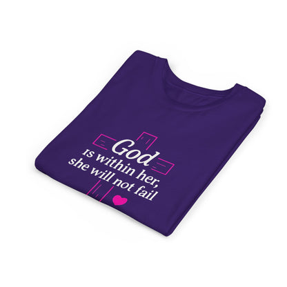Christian Faith Youth Tee, Inspirational Shirt, Cross Design, Heart Graphic Tee, Gift for Teens, Religious Apparel