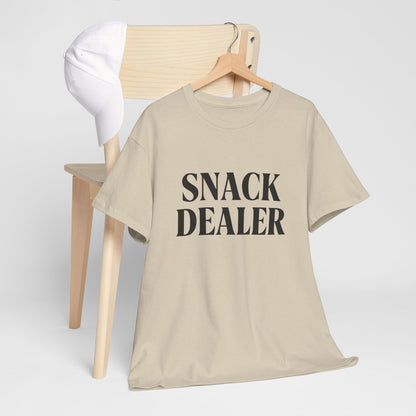 Snack Dealer Unisex Heavy Cotton Tee | Funny Shirt for Food Lovers, Casual Wear, Gift for Chefs, Snack Enthusiasts, Unique Apparel