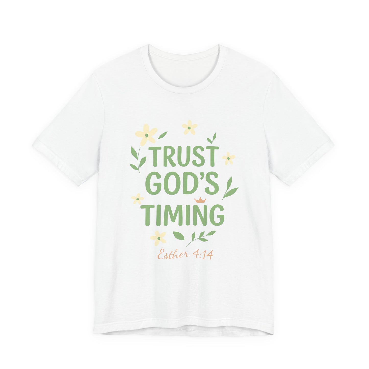 Trust God's Timing Tee, Inspirational Short Sleeve Shirt, Faith-Based Apparel, Gift for Believers, Bible Verse Tee, Everyday Wear