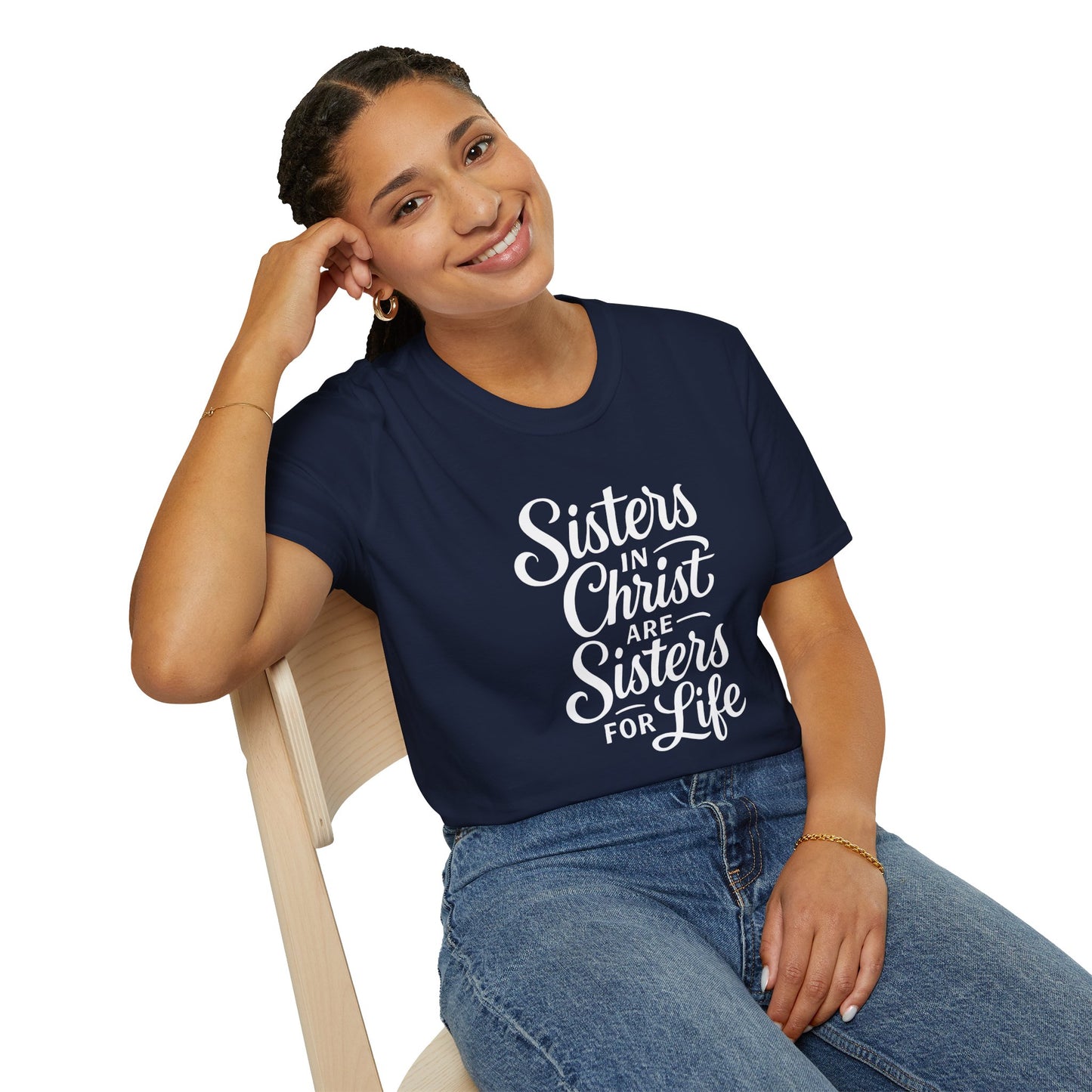 Sisters in Christ T-Shirt, Christian Apparel, Faith-Based Gift, Unisex Softstyle Tee, Sisterhood Celebration Top