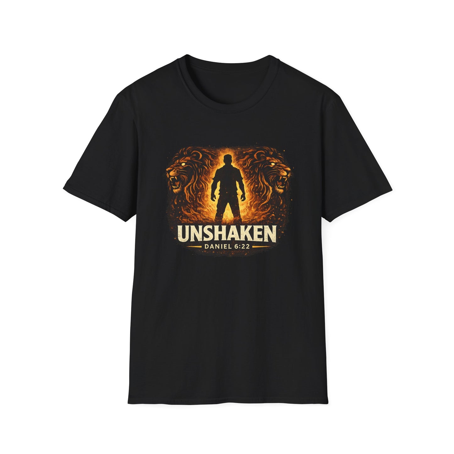 Unshaken T-Shirt – Christian Faith Lion Design (Daniel 6:22)