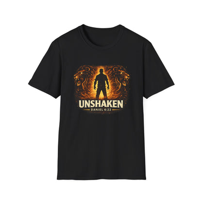 Unshaken T-Shirt – Christian Faith Lion Design (Daniel 6:22)