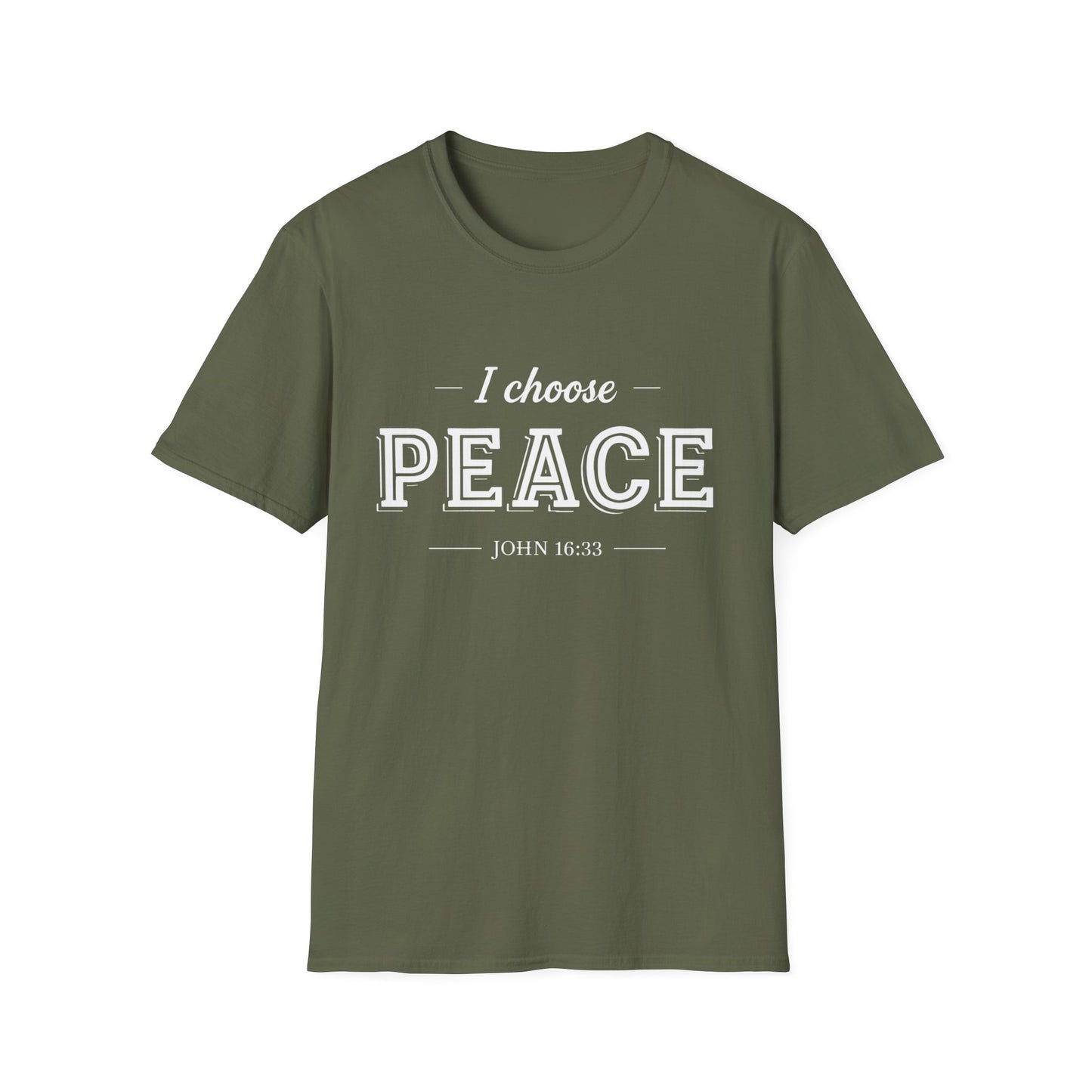 I Choose Peace Unisex Softstyle T-Shirt | Inspirational Tee, Faith Shirt, Spiritual Gift, Christian Apparel, Positive Message