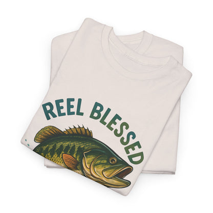 Reel Blessed Fishing Tee, Unisex Cotton Shirt, Perfect Gift for Anglers, Ideal for Fishing Trips, Casual Wear, Outdoor Adventures