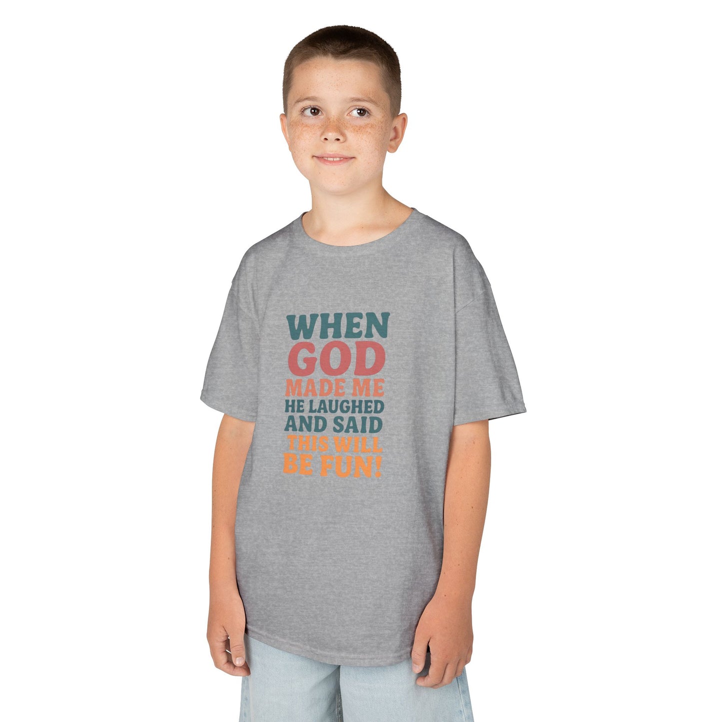 God Laughed Kids Tee, Fun Kids T-Shirt, Inspirational Quote Shirt, Birthday Gift, Faith-Based Apparel
