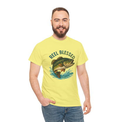 Reel Blessed Fishing Tee, Unisex Cotton Shirt, Perfect Gift for Anglers, Ideal for Fishing Trips, Casual Wear, Outdoor Adventures