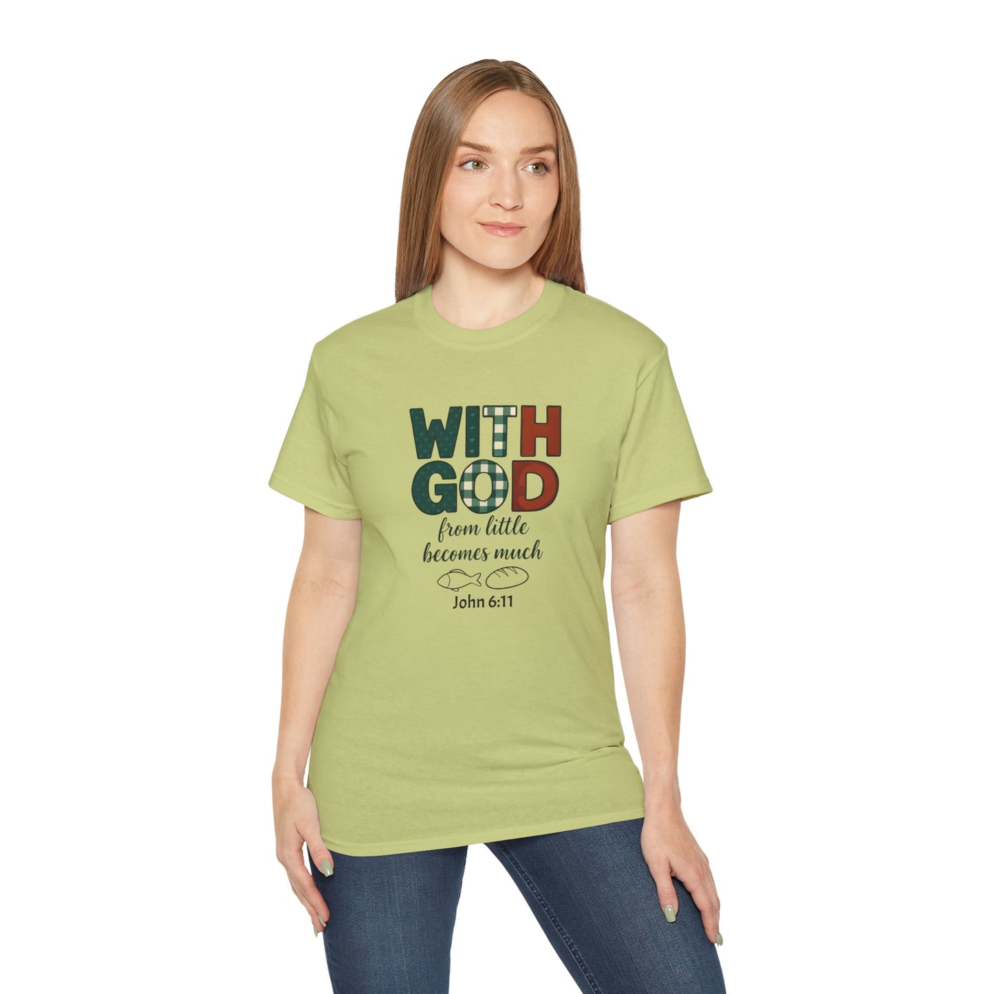 Inspirational Unisex Tee - 'With God, From Little Becomes Much' - Faith T-Shirt, Christian Apparel, Gift for Believers, Religious Tee, [...]