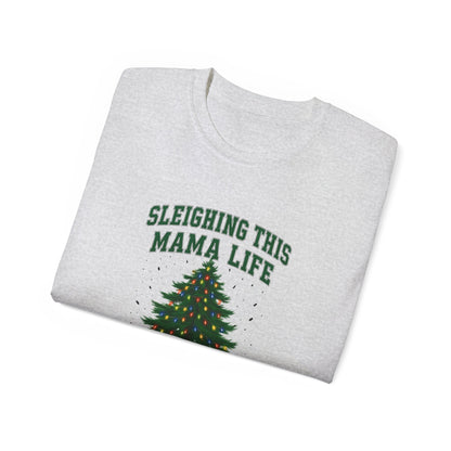 Sleighing This Mama Life Christmas Tee – With Jesus As My Light Holiday Shirt