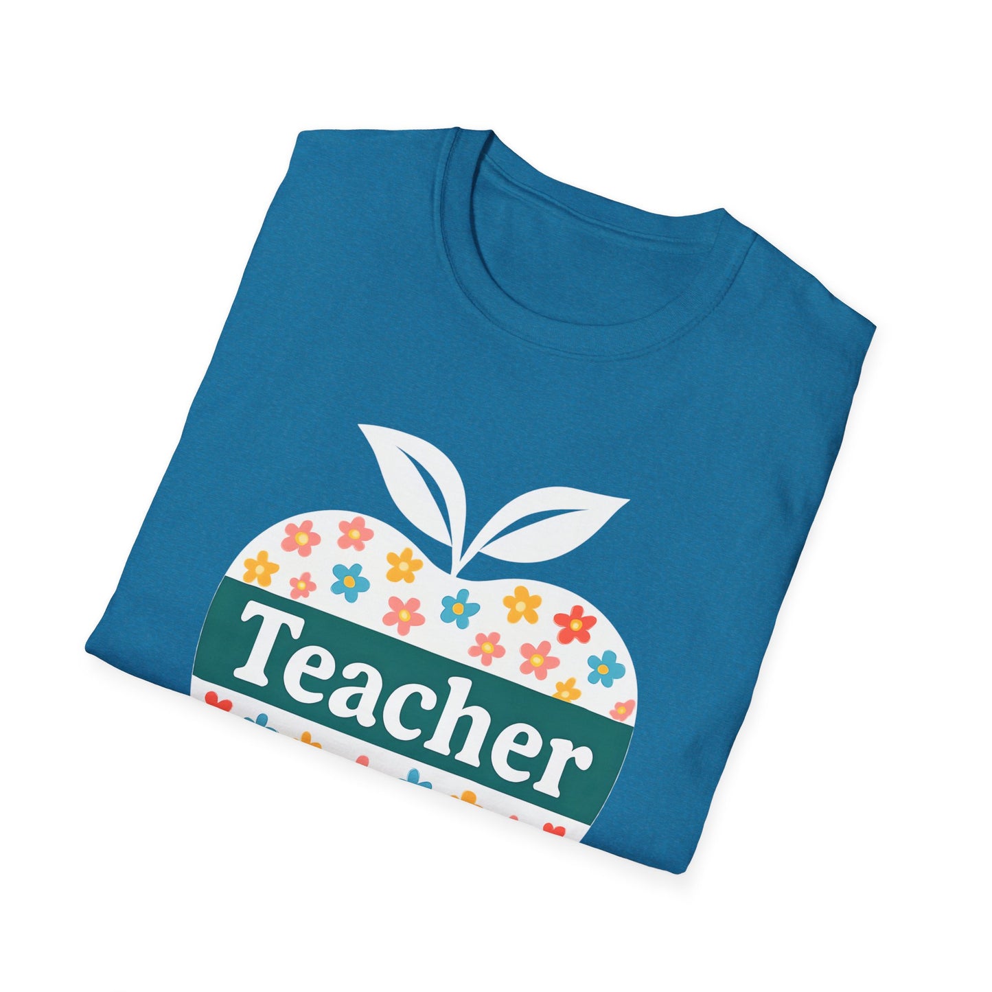 Teacher Appreciation Orange T-Shirt, Gift for Educators, School Spirit Wear, Teacher's Day, Floral Design, Unisex Softstyle Tee