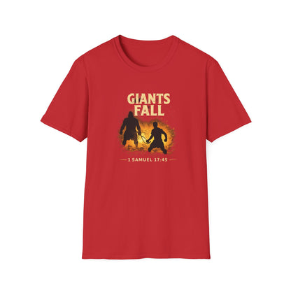 Giants Fall T-Shirt – 1 Samuel 17:45 Christian Faith Tee