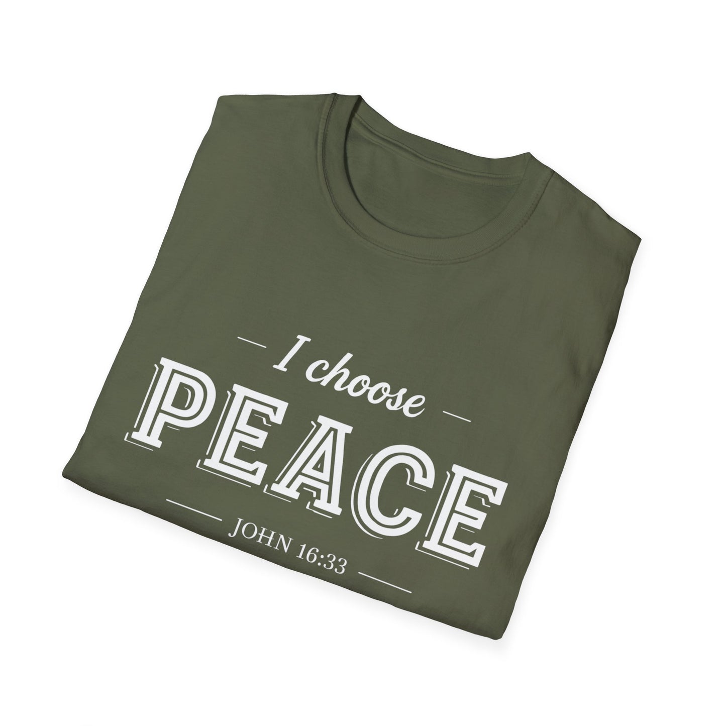 I Choose Peace Unisex Softstyle T-Shirt | Inspirational Tee, Faith Shirt, Spiritual Gift, Christian Apparel, Positive Message