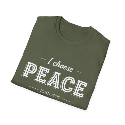 I Choose Peace Unisex Softstyle T-Shirt | Inspirational Tee, Faith Shirt, Spiritual Gift, Christian Apparel, Positive Message