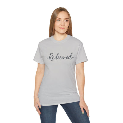 Redeemed Unisex Ultra Cotton Tee, Inspirational Shirt, Faith-Based Apparel, Christian Clothing, Everyday Casual Wear