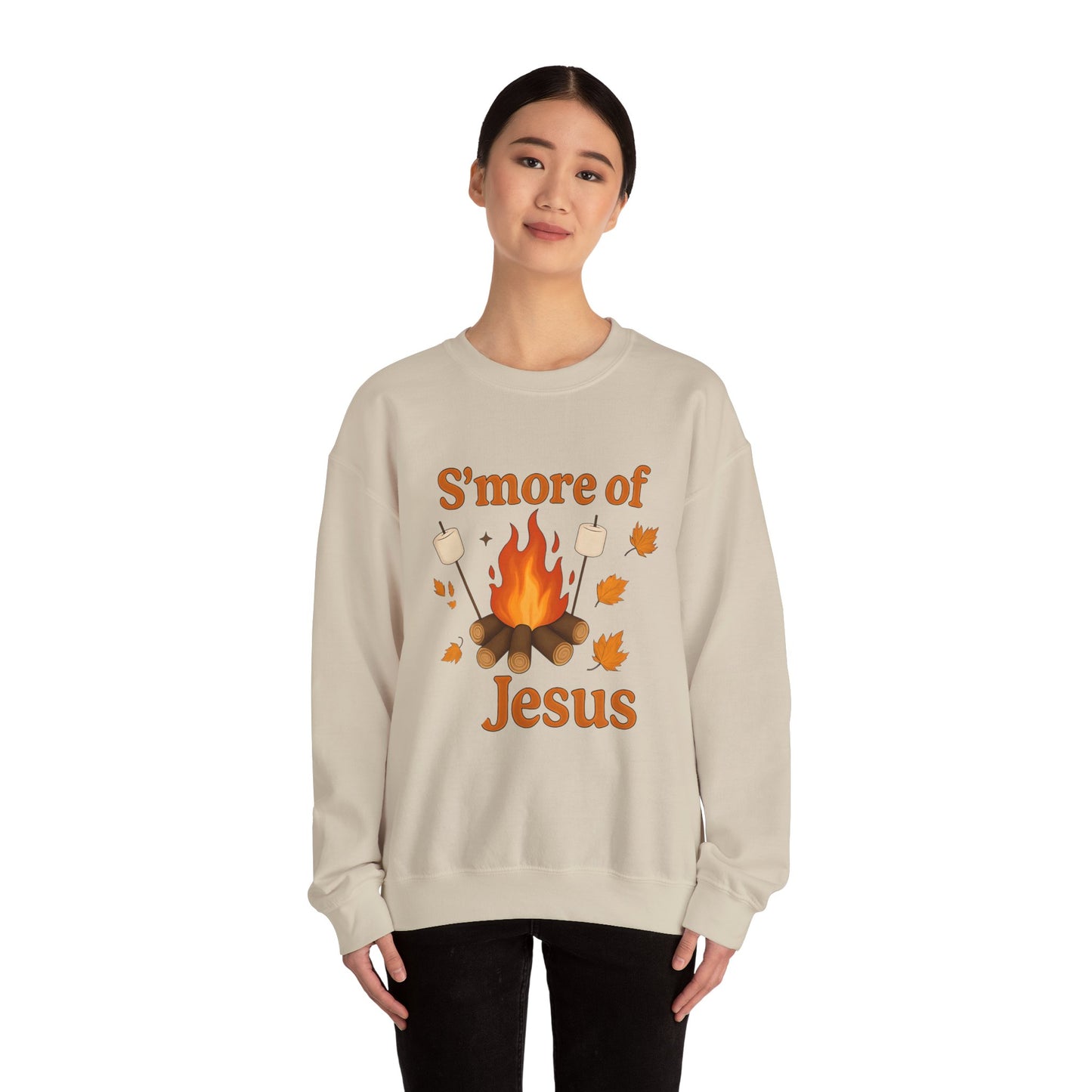 Cozy Autumn Crewneck Sweatshirt - S'more of Jesus, Fall Fashion, Religious Gift, Christian Apparel, Harvest Celebration, Thanksgiving